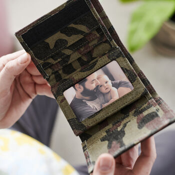 Personalised Camo Wallet With Metal Photo Card, 2 of 7