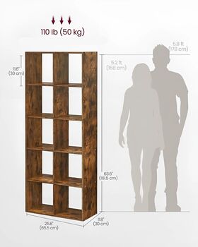 Ten Cube Storage Bookcase Room Divider Bookshelf, 8 of 9