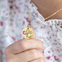 Three Generations Gold Plated Disc Birthstone Necklace, thumbnail 5 of 8