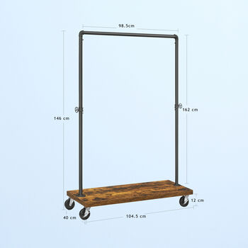 Contemporary Industrial Clothes Rack Planter Trolley, 8 of 8