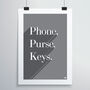 Phone, Purse, Keys Print, thumbnail 4 of 12