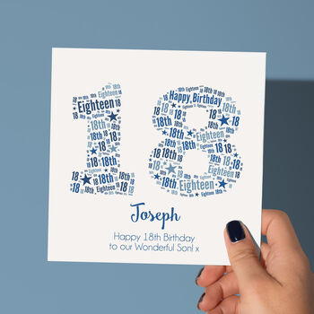Blue Star Personalised Birthday Card For Him – Any Age, 3 of 12