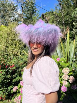 Lilac And Blue Two Tone Fluffy Cowboy Hat, 3 of 9
