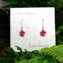 Camellia Pink Flower Drop Earrings, thumbnail 3 of 4
