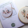 Personalised Floral Initial With Flowers And Foliage Beginner Embroidery Kit, Hand Embroidery, thumbnail 4 of 6