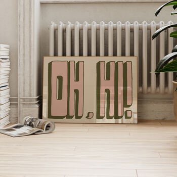 Oh Hi Horizontal Retro Wall Art Print, 2 of 10