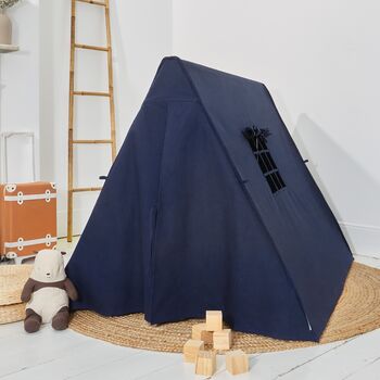 Personalised Midnight Blue A Frame Playhouse Tent, 2 of 5