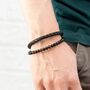 Personalised Men's Tigers Eye Leather And Bead Bracelet, thumbnail 2 of 4