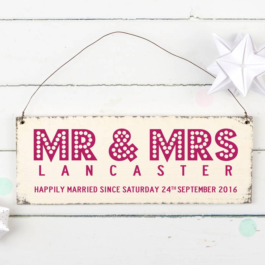 personalised couples showtime wedding sign by delightful living