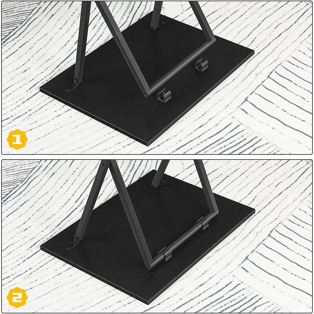 Original Set Of 2 Small Black Side Table Folding Tray Table 