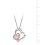 Emily And Ophelia Double Heart Cubic Zirconia Pendant, thumbnail 3 of 4