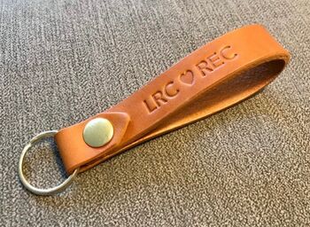 Personalised Tan Leather Keyring, 10 of 12