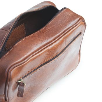 Max Leather Wash Bag, 3 of 12