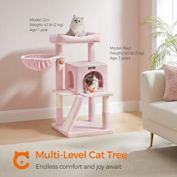 96cm Cat Tree Tower Light Grey With Side Slope, 3 of 12