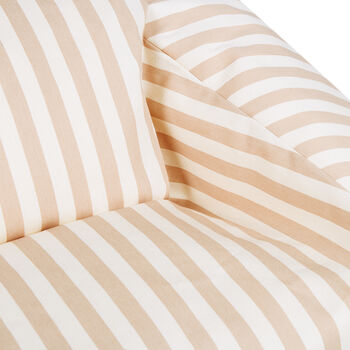 Armchair Beanbag In Twill Taupe Stripe, 4 of 6