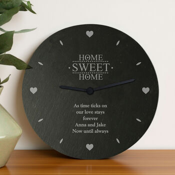 Personalised Home Sweet Home Slate Clock, 2 of 5