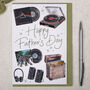 Vinyl Record Player Father's Day Greeting Card, thumbnail 1 of 3