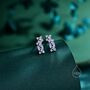 Sterling Silver Hand Painted Enamel Hydrangea Flower Bouquet Stud Earrings, thumbnail 4 of 11