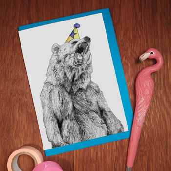 'Party Animal' Bear Greeting Card, 2 of 3