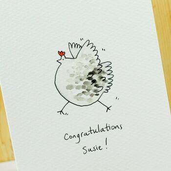 Personalised ‘Dancing Chicken’ Handmade Card, 9 of 12
