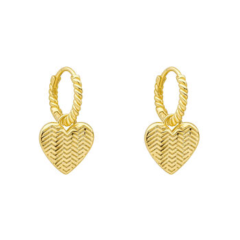Gold Plated Sterling Silver Woven Heart Hoop Earrings, 6 of 6