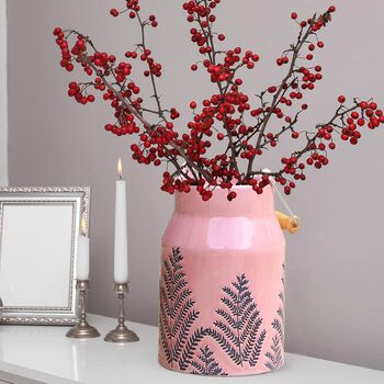 Kilnsey Fern Pink Milk Churn Vase, 3 of 7