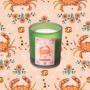 Cancer Zodiac Illustration Frosted Green Scented Candle, thumbnail 1 of 3