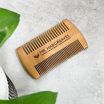 Personalised Wooden Beard Comb For Dad, 3 of 5