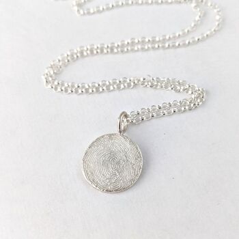Recycled Silver Fingerprint Charm Necklace, 3 of 9