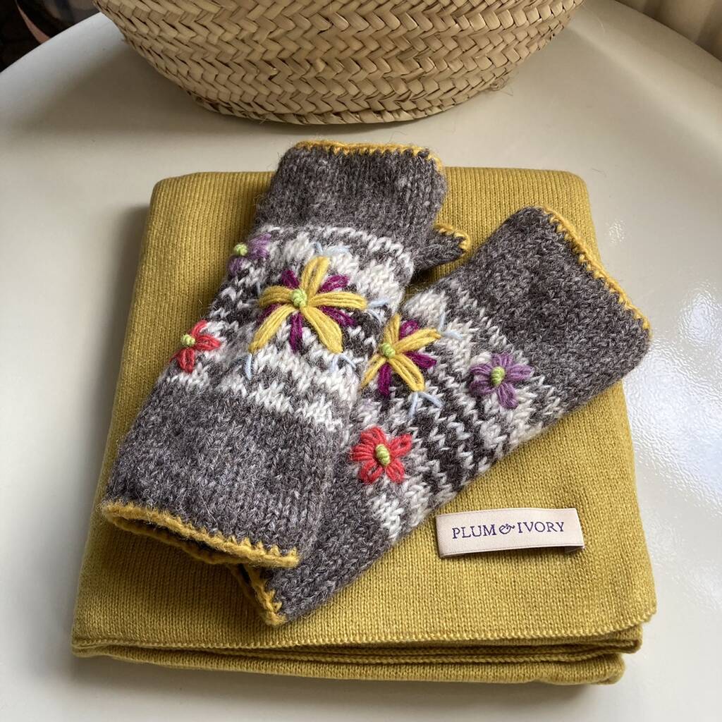 Scandi Style Wrist Warmer Mittens By Plum & Ivory