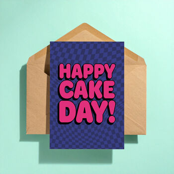 Happy Cake Day Birthday Card Purple, 3 of 3