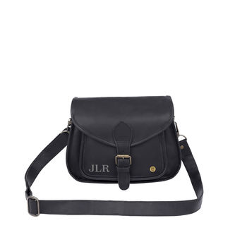 Personalised Leather Classic Saddle Bag In Black, 3 of 10