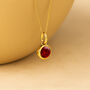 Personalised Gold Plated Sterling Silver July Ruby Birthstone Necklace, thumbnail 1 of 11