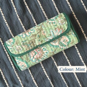Tri Fold Travel Toiletry Make Up Kit Roll Up With Zip, 12 of 12