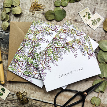 Wisteria Lilac Thank You Cards And Envelopes, 3 of 6