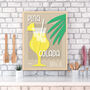 Pina Colada Cocktail Print Four Colour Options, thumbnail 4 of 8