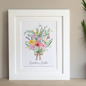 Birth Flowers Family Bouquet With Wildflowers Print, 2 of 4