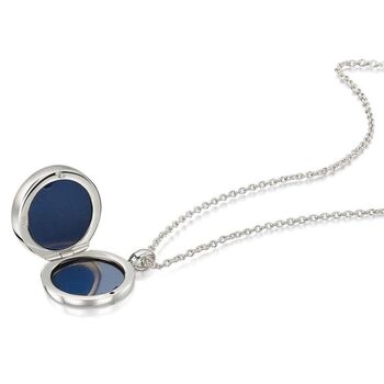 Lapis Lazuli Modern Round Locket Sterling Silver, 9 of 10