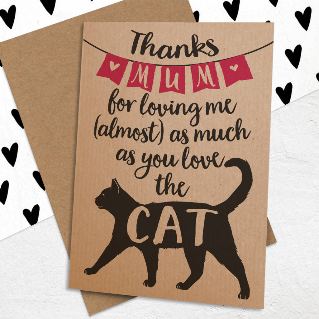 Mother s Day Card For Cat Loving Mums By Jon Hall Design 