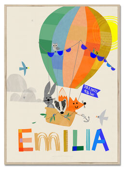 Personalised Balloon Print With Woodland Animals, 3 of 12