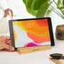 Personalised Tablet Stand In Oak Or Walnut, thumbnail 3 of 10