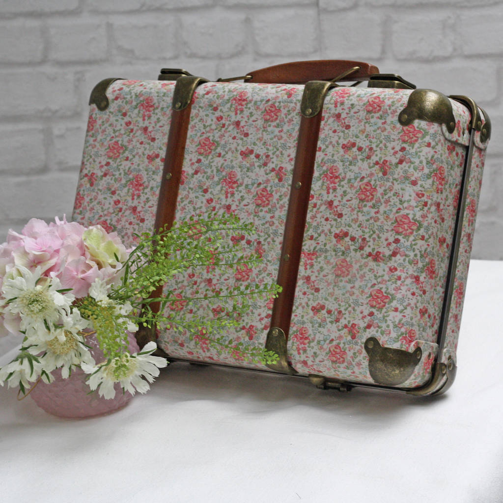 floral vintage suitcase by the wedding of my dreams ...