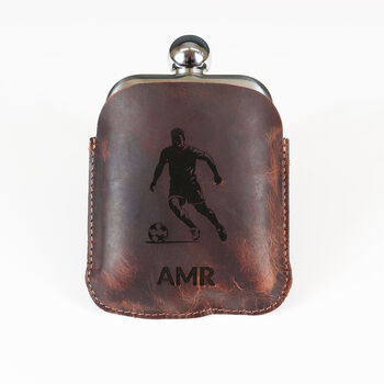 Personalised Buffalo Leather Sports Hipflask, 2 of 12