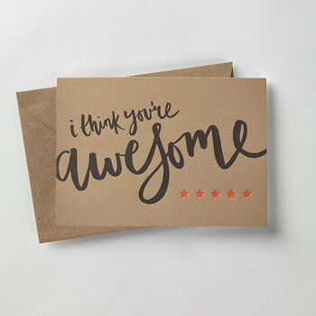 'You’re Awesome' Letterpress Card, 2 of 2
