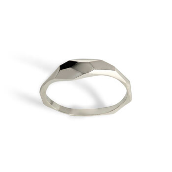 Silver Dainty Geometric Stacking Ring, 4 of 5