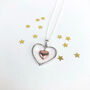 Sterling Silver Heart With Rose Gold Plated Necklace, thumbnail 3 of 8