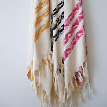 Handwoven Boho Design, Soft Cotton Throw Blanket, 7 of 11