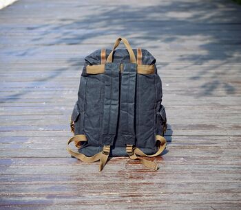 Waxed Canvas Water Repellent Backpack, 3 of 12