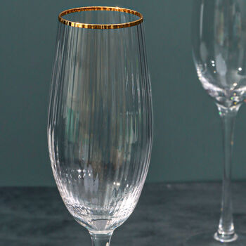 G Decor Set Of Four Aurora Champagne Flutes Glasses, 3 of 3