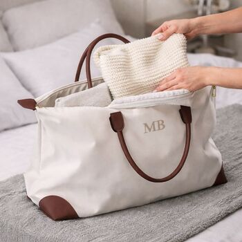 Personalised Large Nylon Tote Weekender Overnight Duffle Bag, 3 of 4